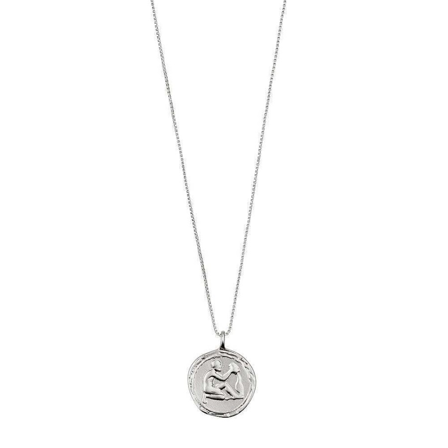 Necklaces Pilgrim Jewellery | Aquarius Zodiac Sign Necklace - Silver Plated - Crystal