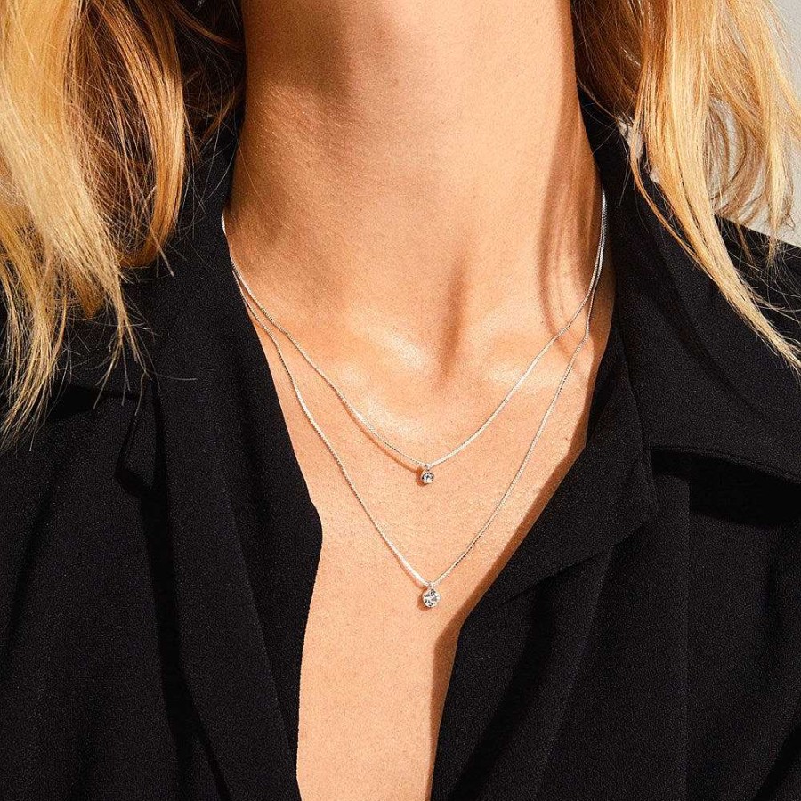 Necklaces Pilgrim Jewellery | Lucia Pi Necklace - Silver Plated - Double