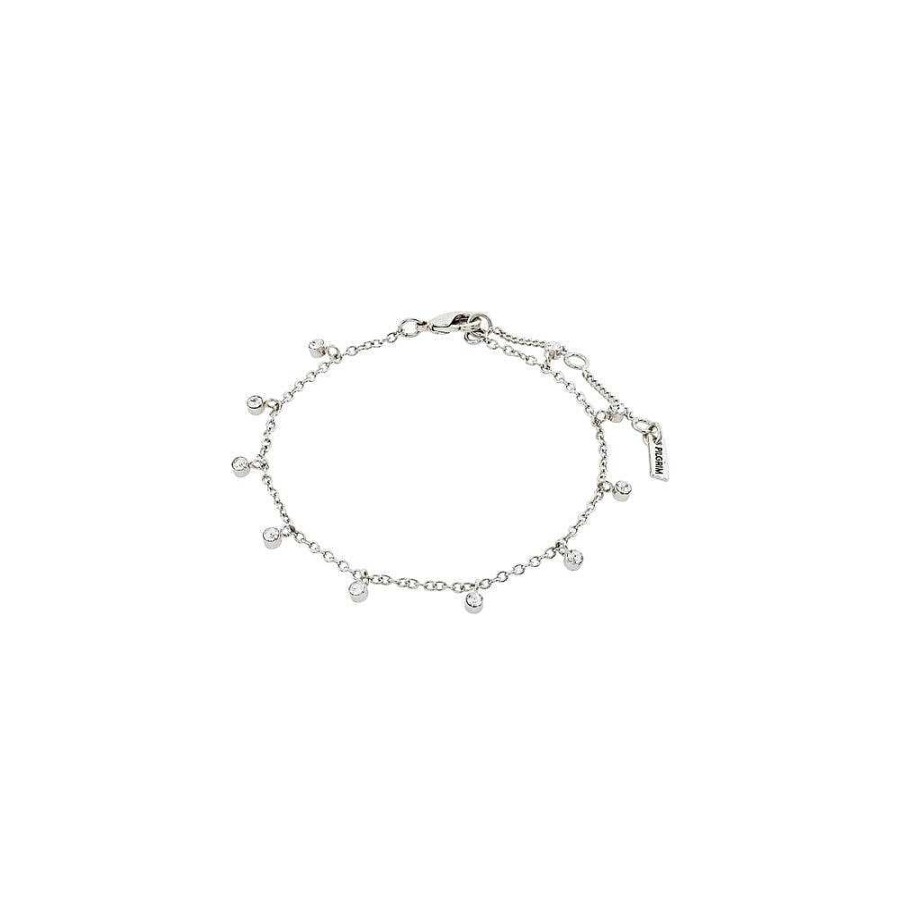 Bracelets Pilgrim Jewellery | Maja Crystal Multi Drops Bracelet - Silver Plated