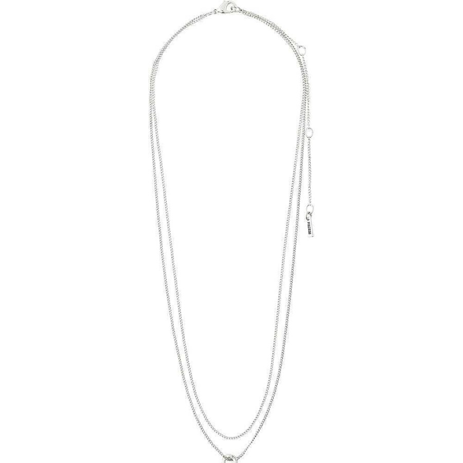 Necklaces Pilgrim Jewellery | Blossom Recycled Crystal Pendant Necklace - Silver Plated