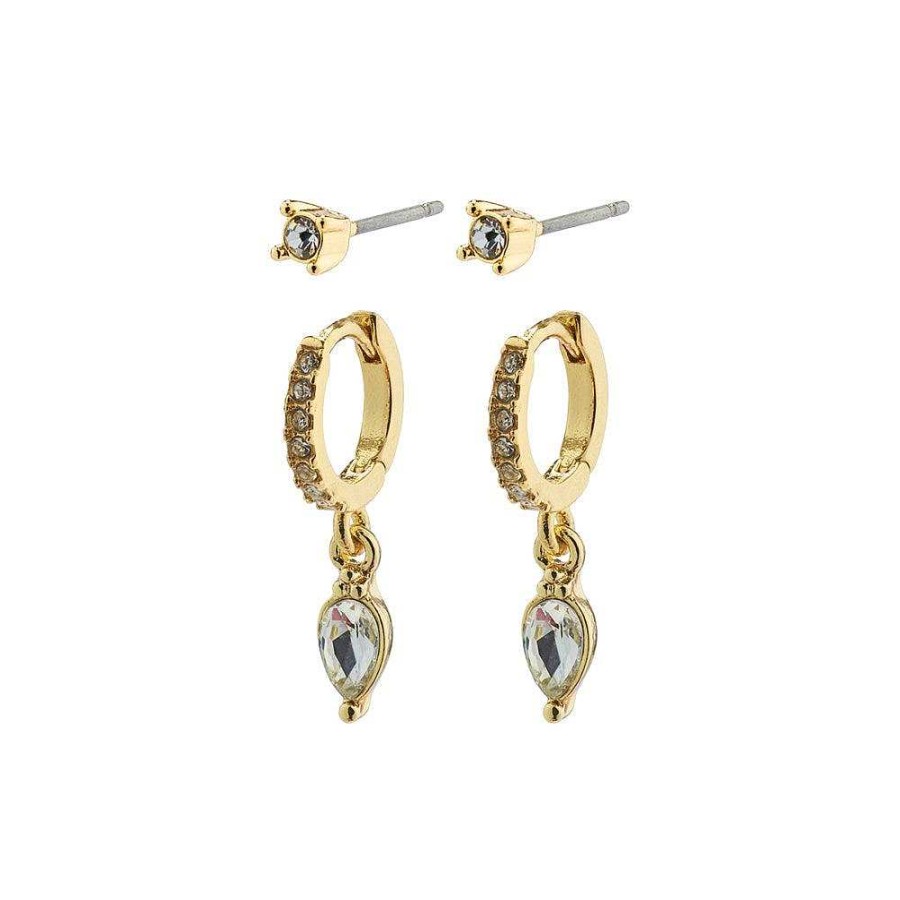 Earrings Pilgrim Jewellery | Elza Earrings - Gold Plated Crystal