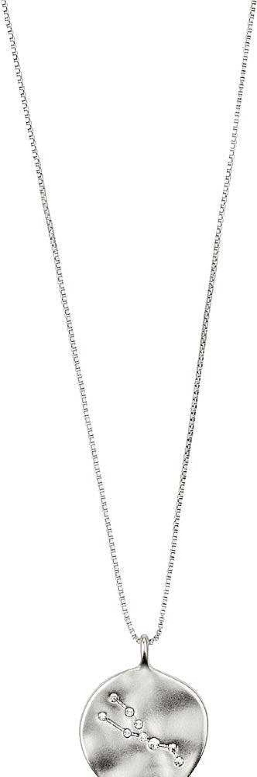 Necklaces Pilgrim Jewellery | Taurus Zodiac Sign Necklace - Silver Plated - Crystal