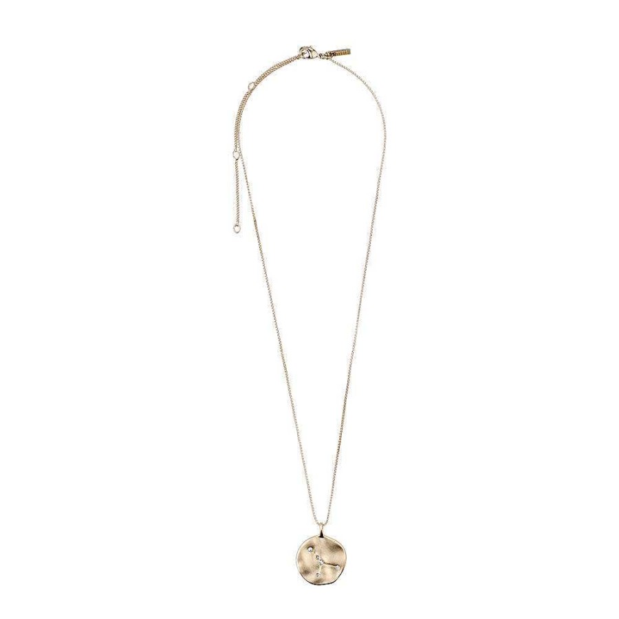 Necklaces Pilgrim Jewellery | Cancer Zodiac Sign Necklace - Gold Plated - Crystal