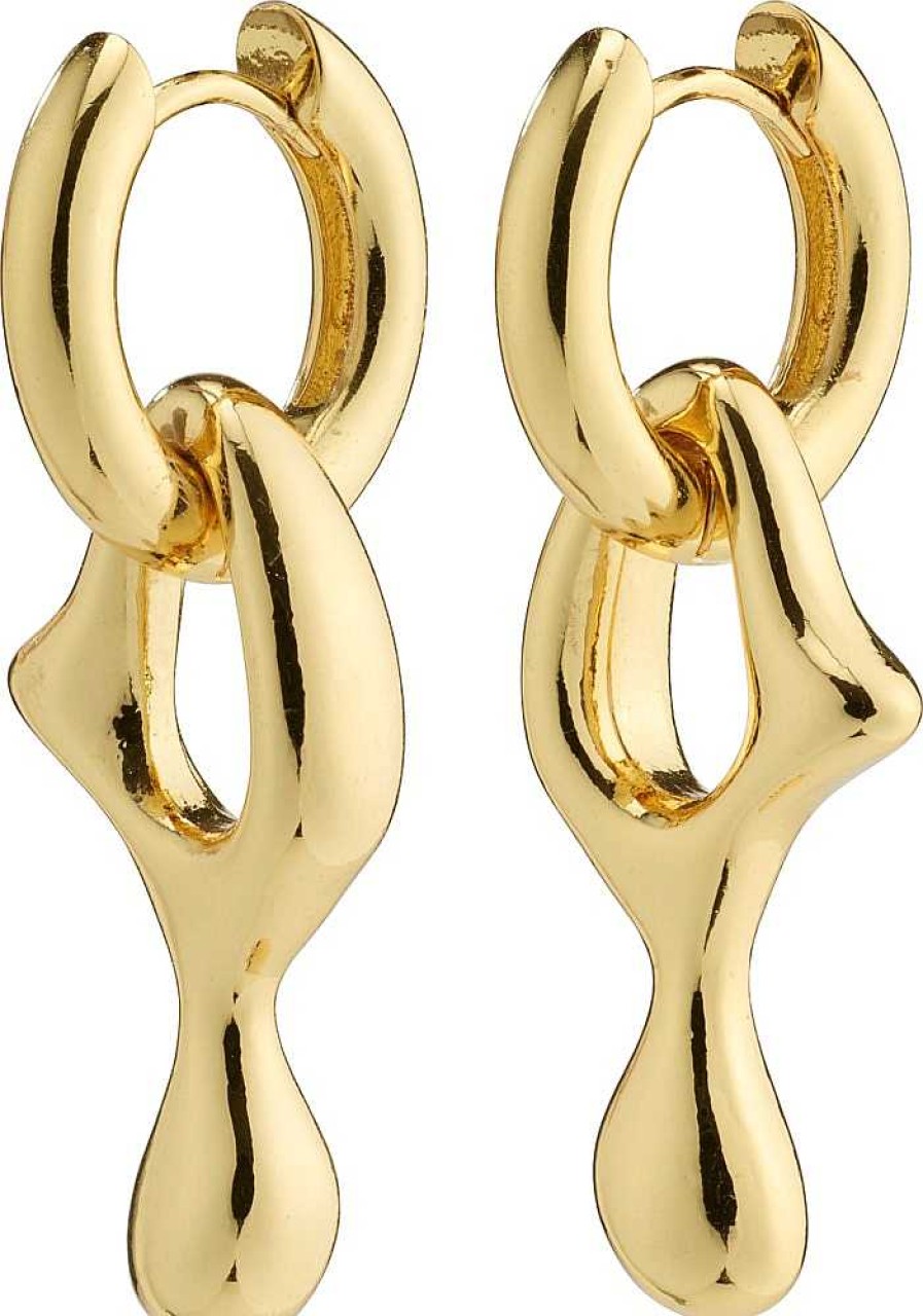 Earrings Pilgrim Jewellery | Wave Recycled Earrings - Gold Plated