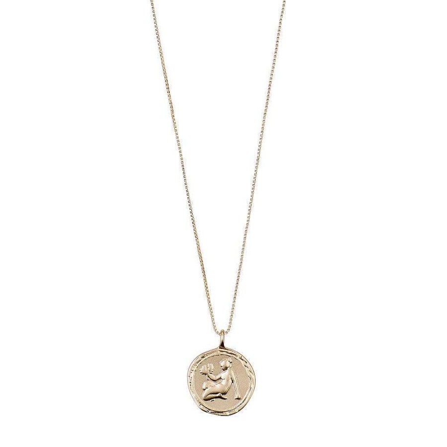 Necklaces Pilgrim Jewellery | Virgo Zodiac Sign Necklace - Gold Plated - Crystal