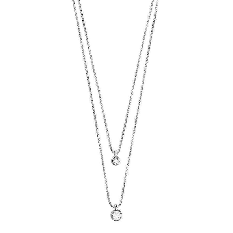 Necklaces Pilgrim Jewellery | Lucia Pi Necklace - Silver Plated - Double