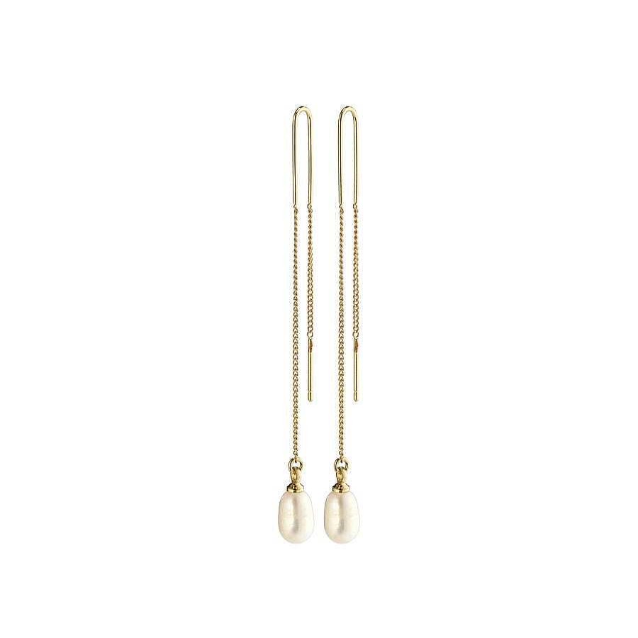 Earrings Pilgrim Jewellery | Chloe Earrings - Gold Plated - White