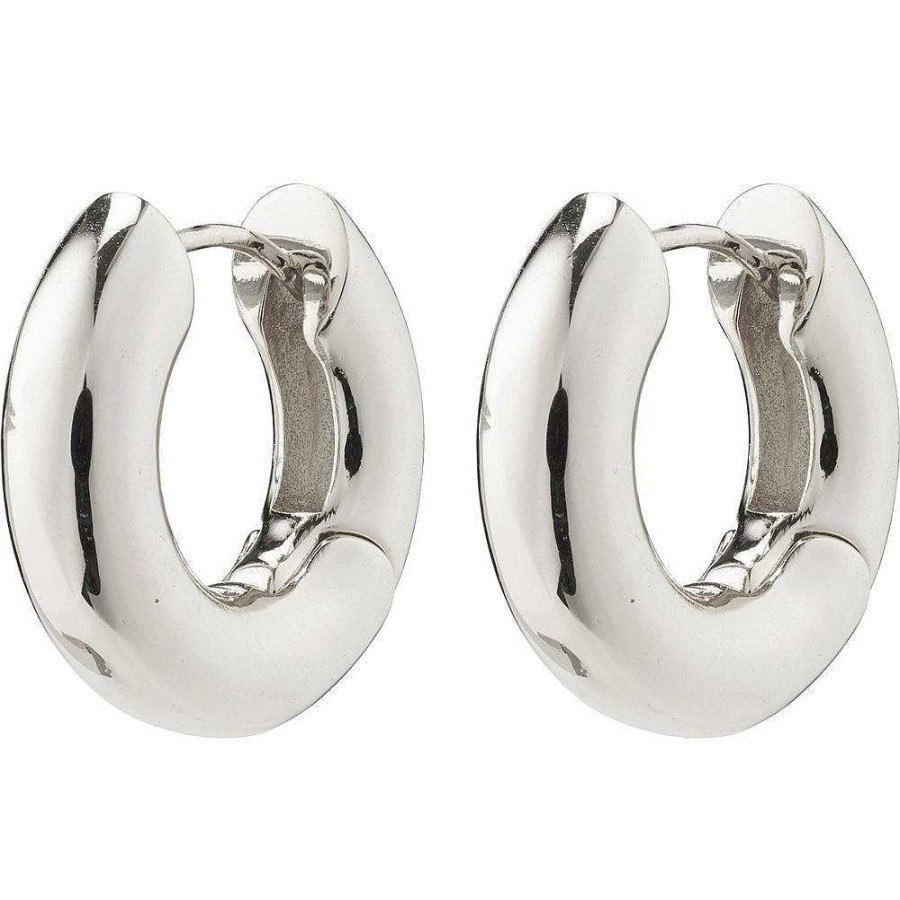 Earrings Pilgrim Jewellery | Aica Recycled Chunky Hoop Earrings - Silver Plated