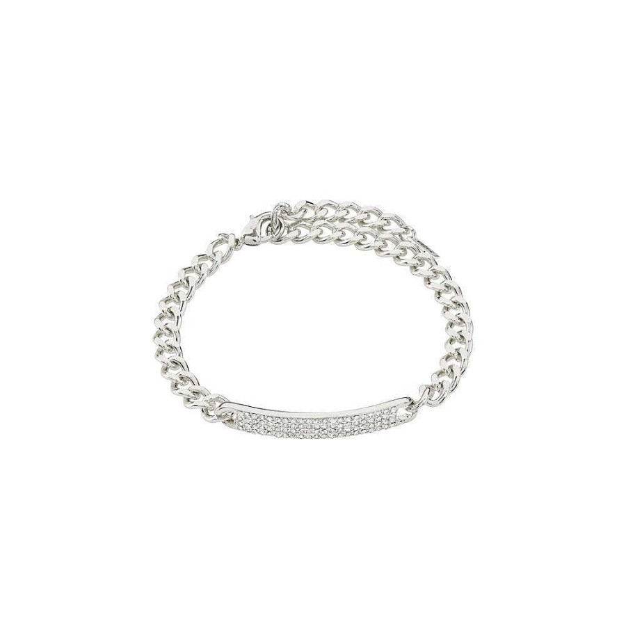 Bracelets Pilgrim Jewellery | Heat Recycled Crystal Chain Bracelet - Silver Plated