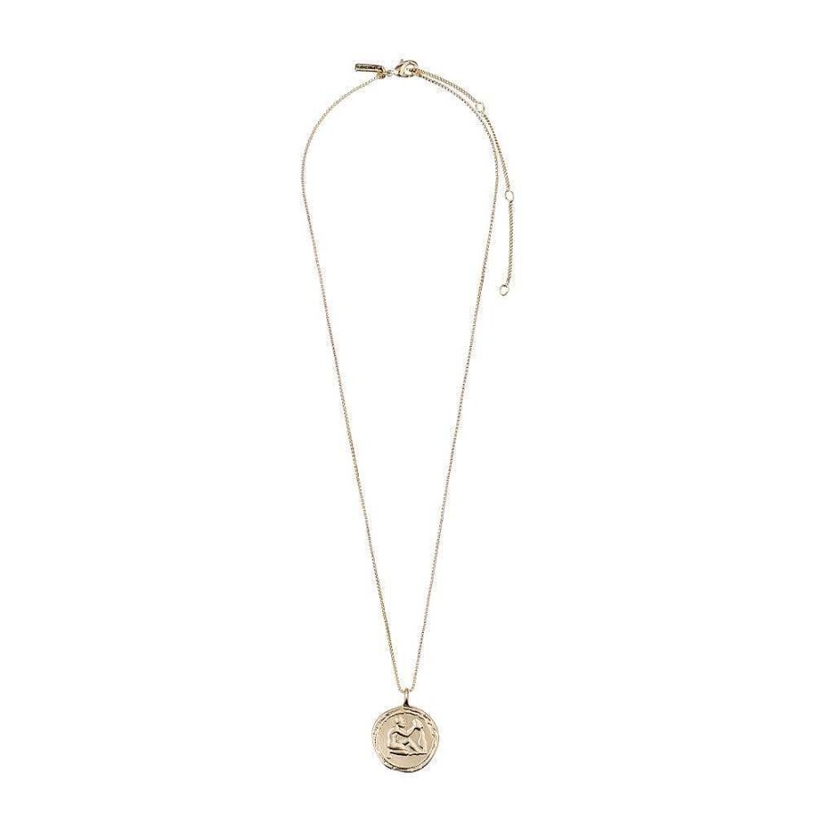 Necklaces Pilgrim Jewellery | Aquarius Zodiac Sign Necklace - Gold Plated - Crystal