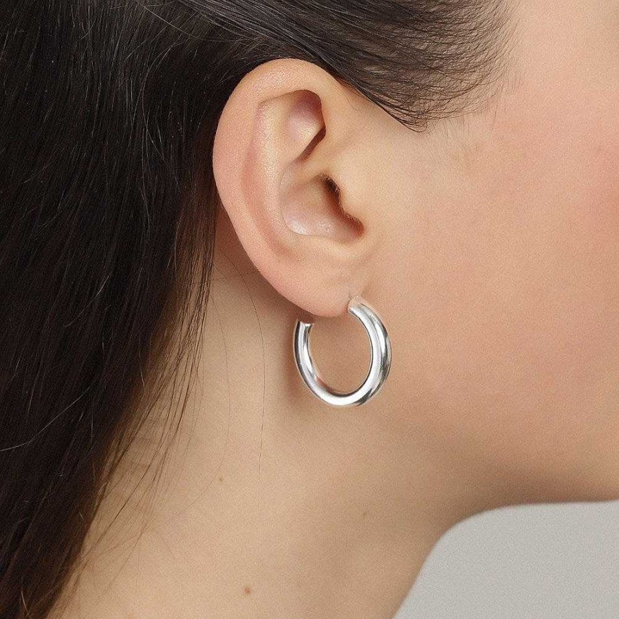 Earrings Pilgrim Jewellery | Maddie Pi Hoops - Silver Plated