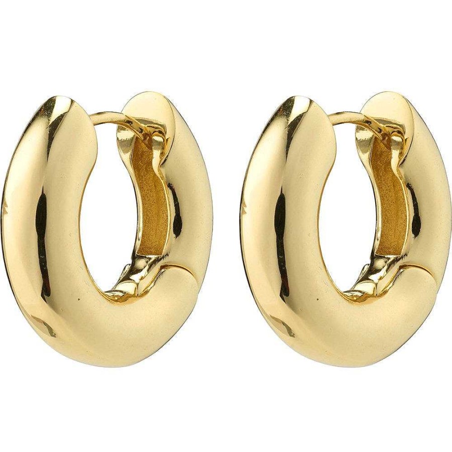 Earrings Pilgrim Jewellery | Aica Recycled Chunky Hoop Earrings - Gold Plated