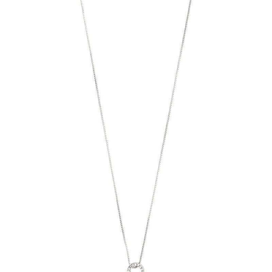 Necklaces Pilgrim Jewellery | Rogue Recycled Crystal Halo Necklace - Silver Plated