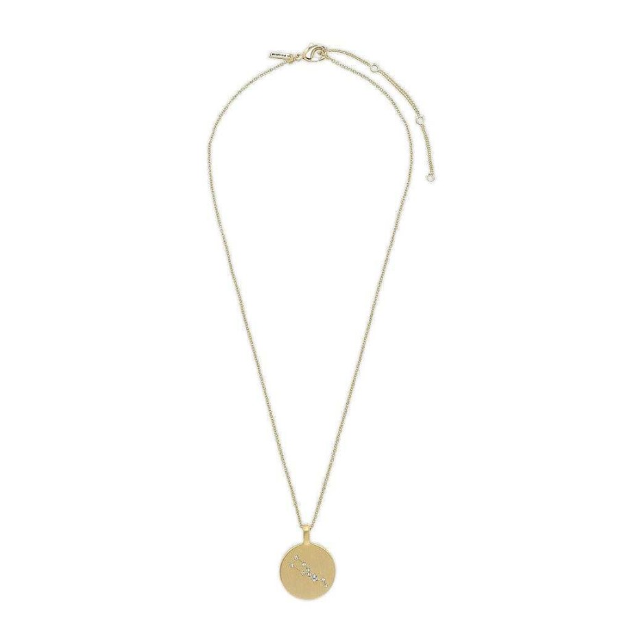 Necklaces Pilgrim Jewellery | Taurus Zodiac Sign Necklace - Gold Plated - Crystal