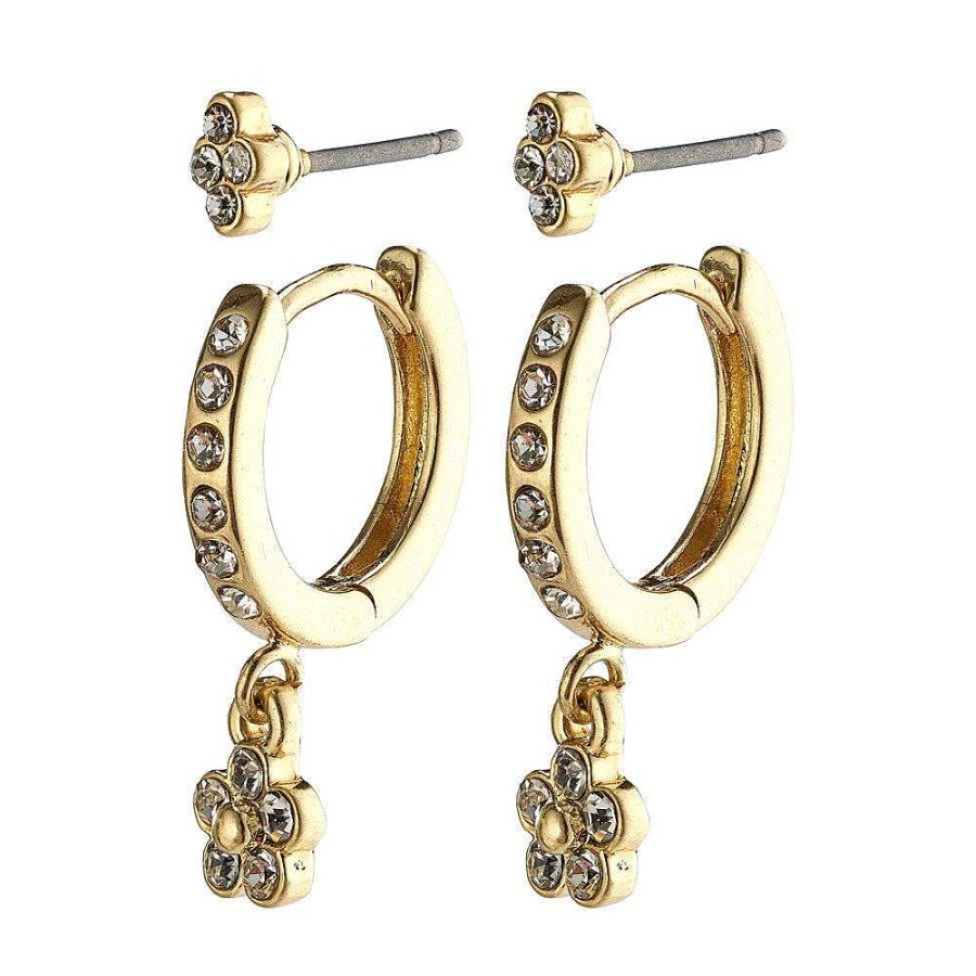 Earrings Pilgrim Jewellery | Sylvia Earrings - Gold Plated - Crystal