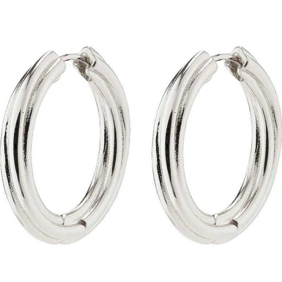 Earrings Pilgrim Jewellery | Edea Recycled Hoops - Silver Plated