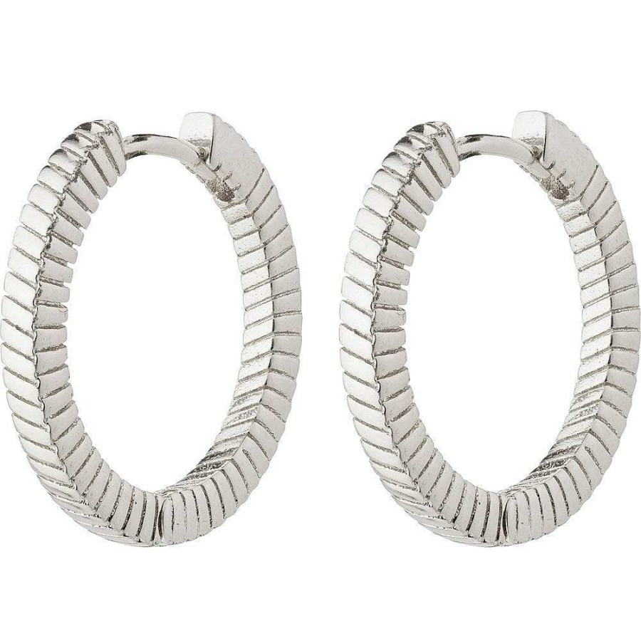 Earrings Pilgrim Jewellery | Dominique Recycled Hoop Earrings - Silver Plated