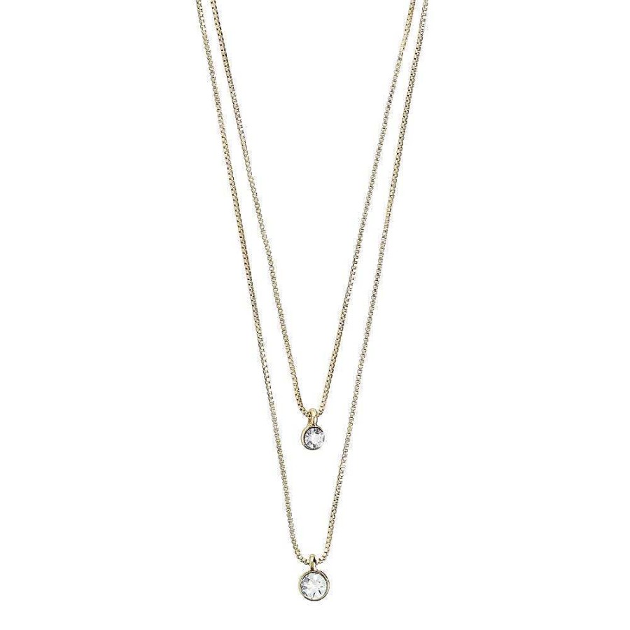 Necklaces Pilgrim Jewellery | Lucia Pi Necklace - Gold Plated - Double