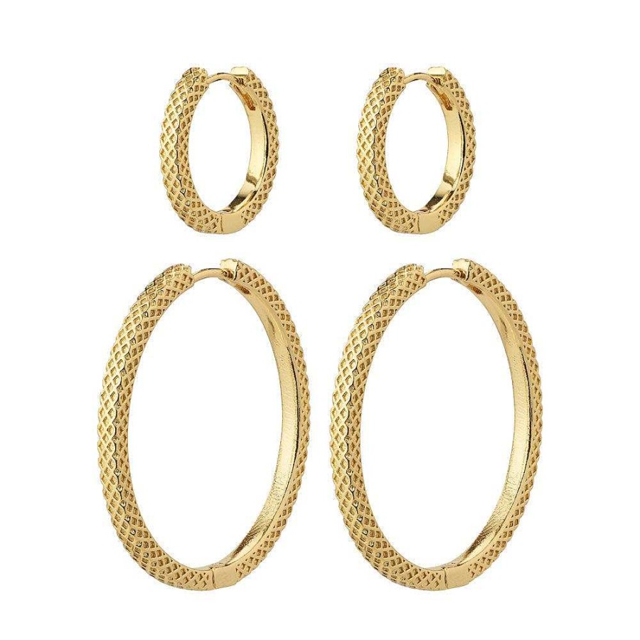 Earrings Pilgrim Jewellery | Pulse Recycled Earrings 2-In-1 Set - Gold Plated