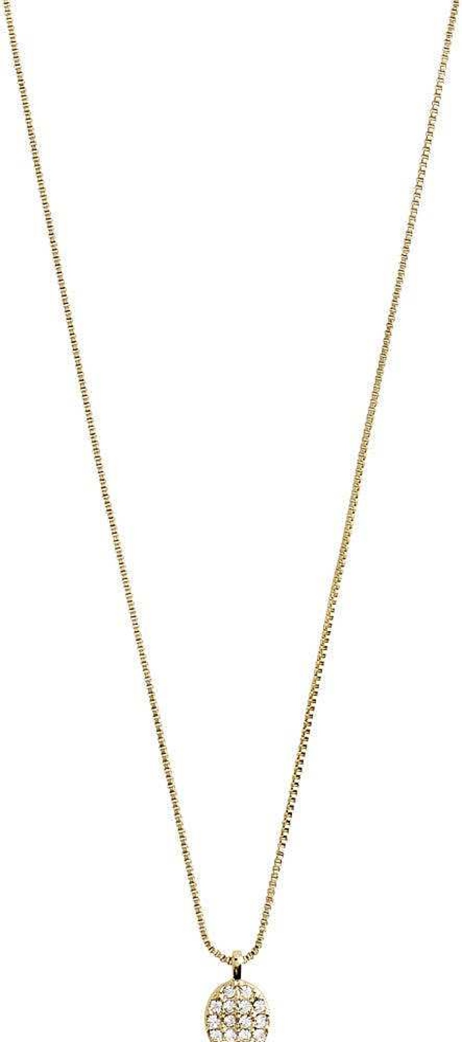 Necklaces Pilgrim Jewellery | Beat Recycled Crystal Coin Necklace - Gold Plated