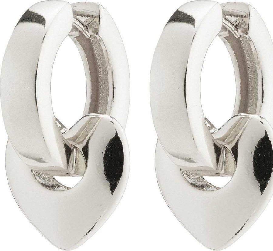 Earrings Pilgrim Jewellery | Wave Recycled Chunky Hoops - Silver Plated