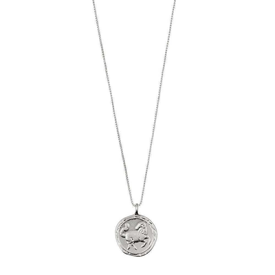 Necklaces Pilgrim Jewellery | Aries Zodiac Sign Necklace - Silver Plated - Crystal