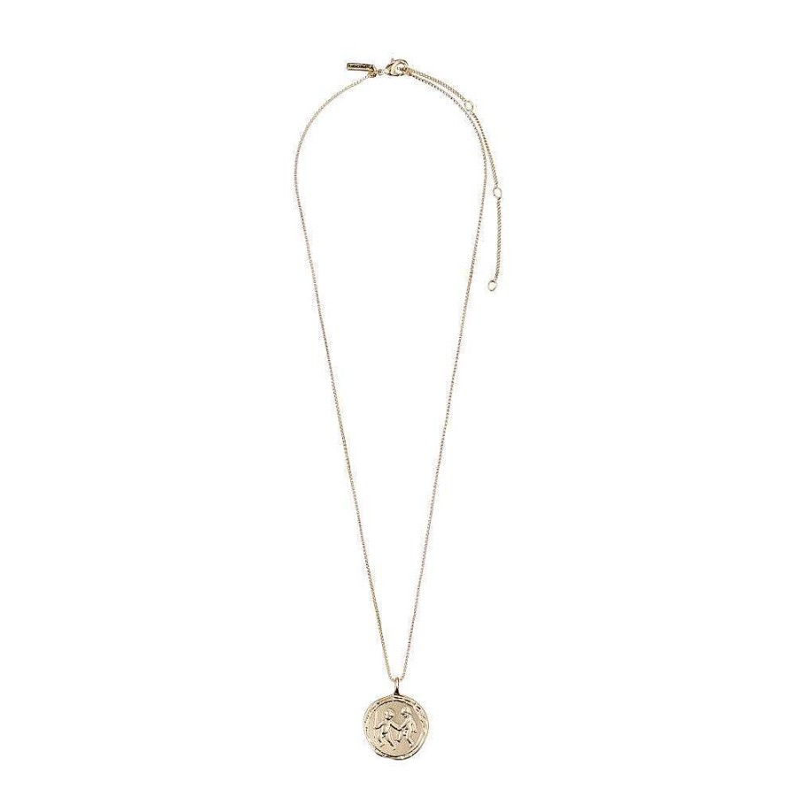 Necklaces Pilgrim Jewellery | Gemini Zodiac Sign Necklace - Gold Plated - Crystal