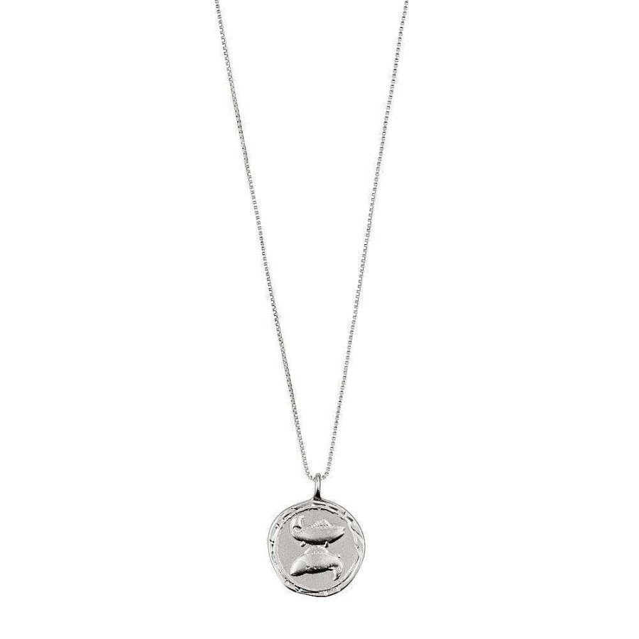 Necklaces Pilgrim Jewellery | Pisces Zodiac Sign Necklace - Silver Plated - Crystal