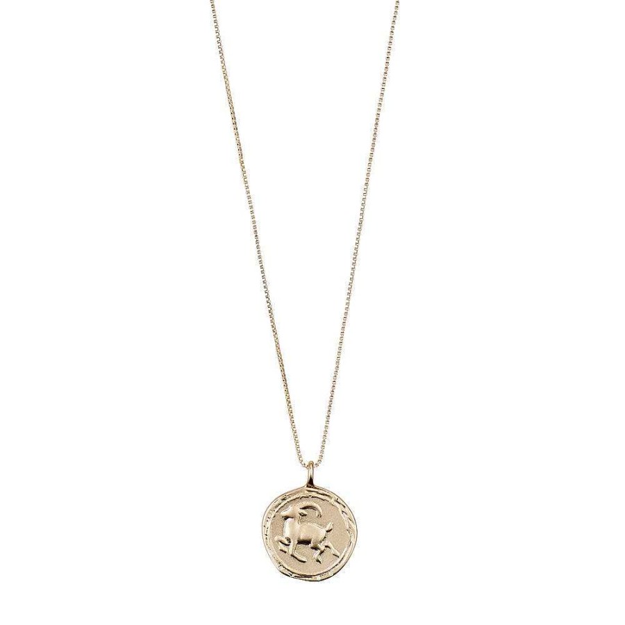 Necklaces Pilgrim Jewellery | Capricorn Zodiac Sign Necklace - Gold Plated - Crystal