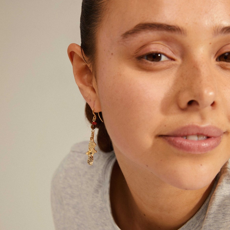 Earrings Pilgrim Jewellery | Flow Asymmetric Earrings - Gold Plated