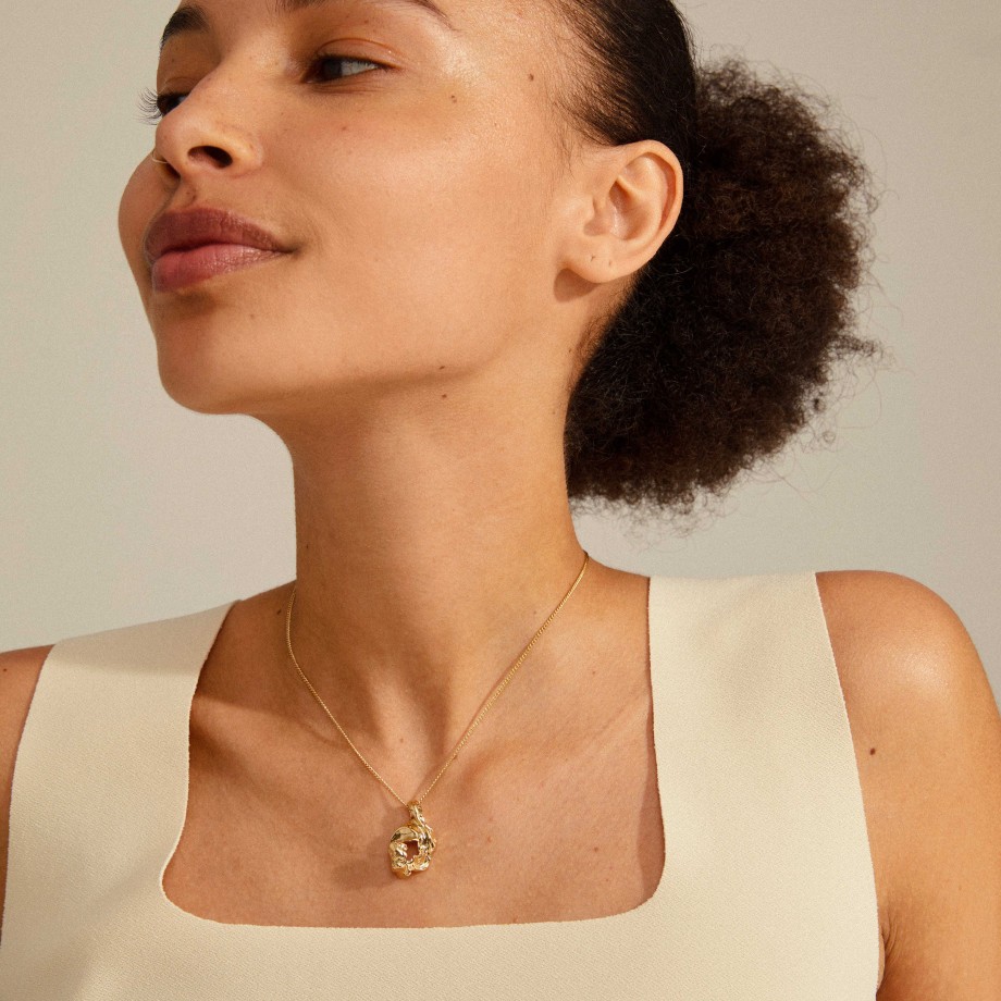 Necklaces Pilgrim Jewellery | Flow Recycled Pendant Necklace - Gold Plated