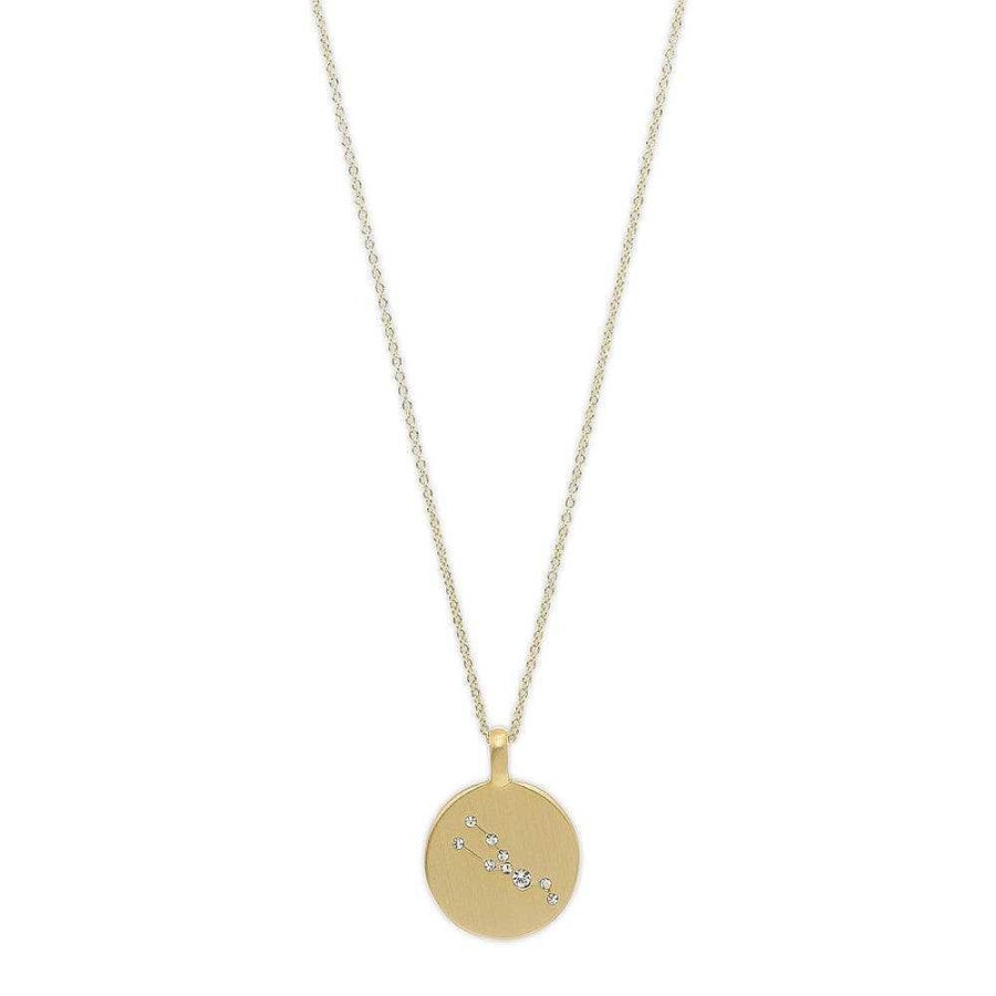 Necklaces Pilgrim Jewellery | Taurus Zodiac Sign Necklace - Gold Plated - Crystal