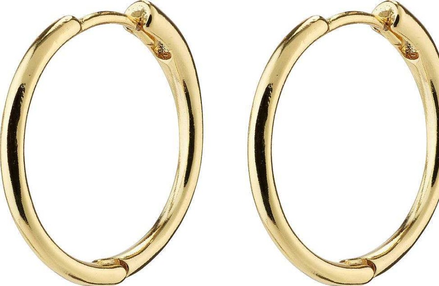 Earrings Pilgrim Jewellery | Eanna Recycled Medium Hoops - Gold Plated