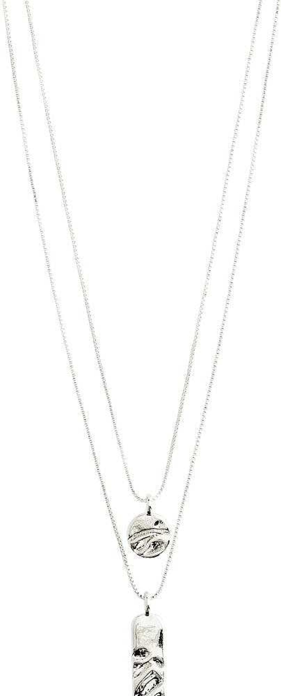 Necklaces Pilgrim Jewellery | Blink Recycled Necklace 2-In-1 - Silver Plated