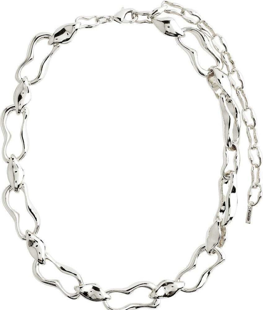 Necklaces Pilgrim Jewellery | Wave Recycled Necklace - Silver Plated