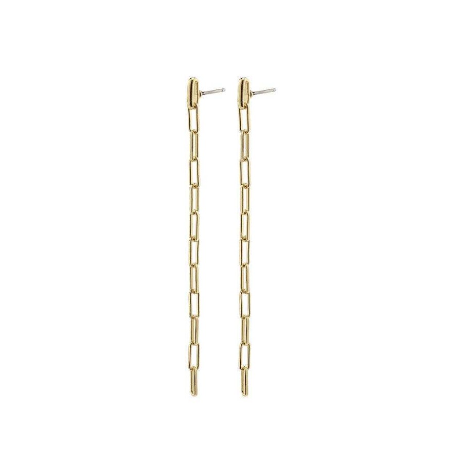 Earrings Pilgrim Jewellery | Thilde Long Chain Earrings - Gold Plated