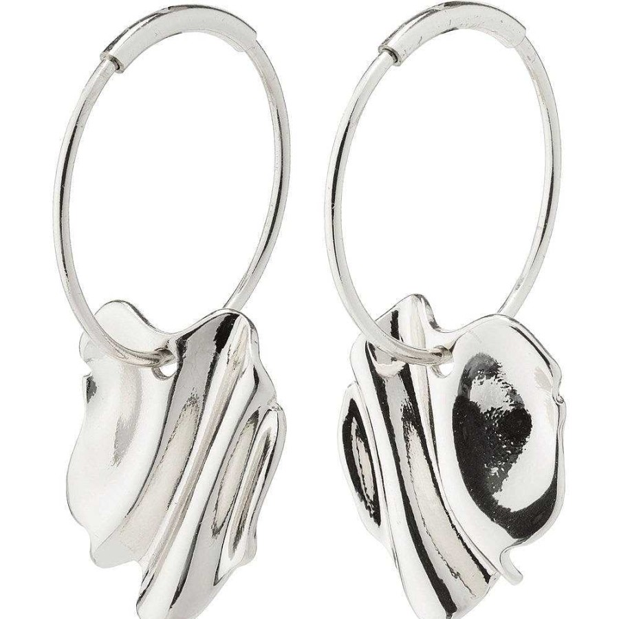 Earrings Pilgrim Jewellery | Em Wavy Hoop Earrings - Silver Plated